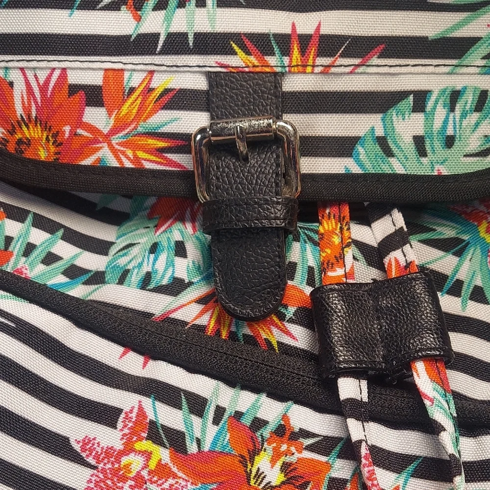 High Sierra Elly Backpack Tropical Stripe Black Floral Rucksack Tech Spot Tablet